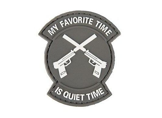 "My Favorite Time Is Quiet Time" PVC Patch, Gray