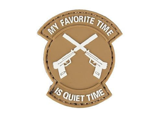 "My Favorite Time Is Quiet Time" PVC Patch, Tan