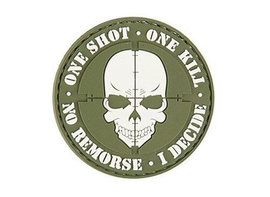 "One Shot, One Kill" PVC Patch, OD Green